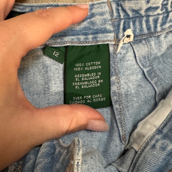 VTG Hunt Club Acid Wash Pleated 90s‎ Denim Shorts Women Size 12 - Picture 6 of 9